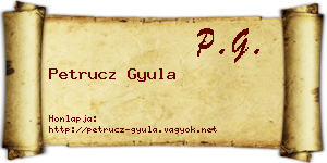 Petrucz Gyula névjegykártya