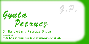 gyula petrucz business card